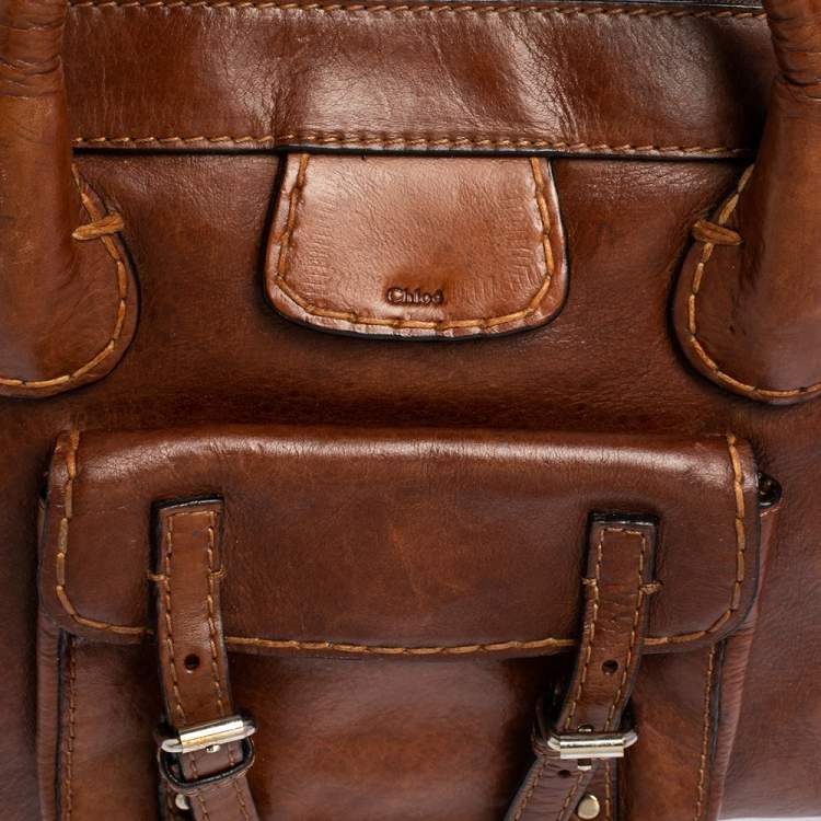 Pre Owned Chloe Brown Leather Edith Tote