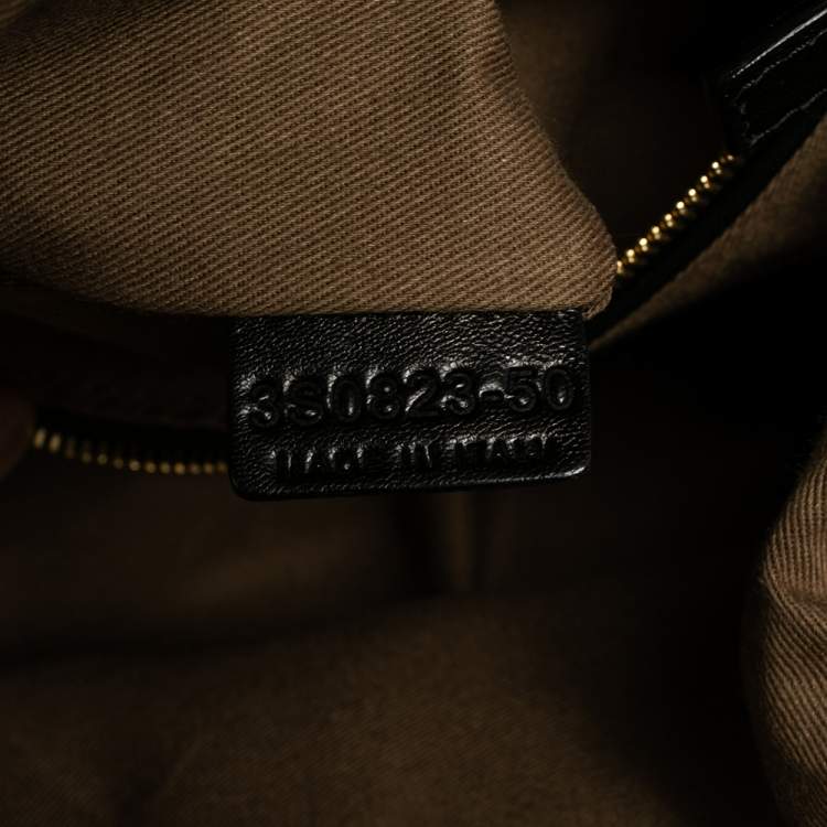 Pre Owned Chloe Black/Gold Textured Leather Side Zipped Satchel