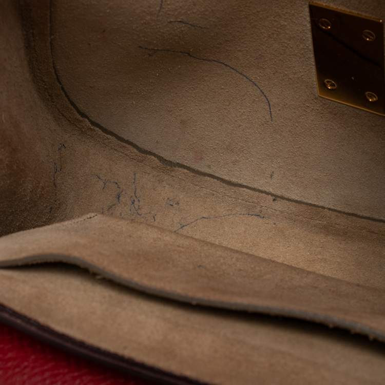 Pre Owned Chloe Two Tone Red Leather Medium Drew Shoulder Bag
