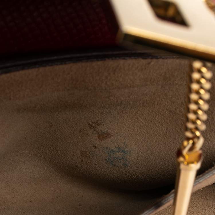 Pre Owned Chloe Two Tone Red Leather Medium Drew Shoulder Bag