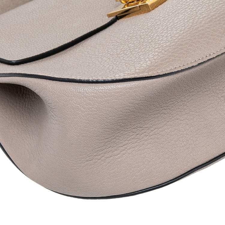 Pre Owned Chloe Grey Leather Medium Drew Shoulder Bag