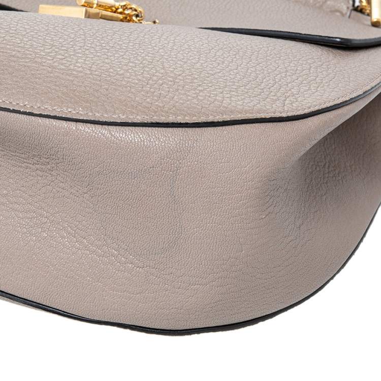 Pre Owned Chloe Grey Leather Medium Drew Shoulder Bag