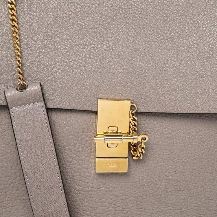 Pre Owned Chloe Grey Leather Medium Drew Shoulder Bag