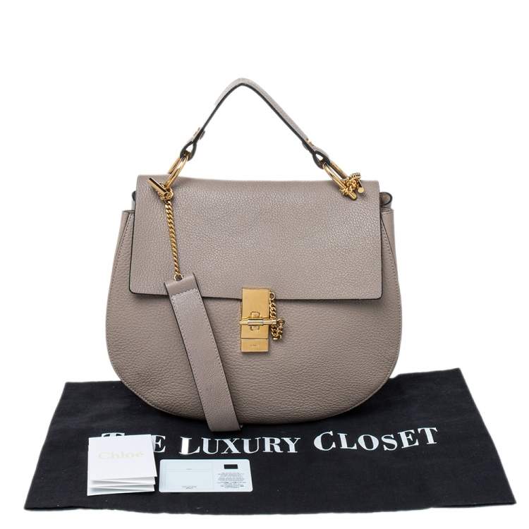 Pre Owned Chloe Grey Leather Medium Drew Shoulder Bag