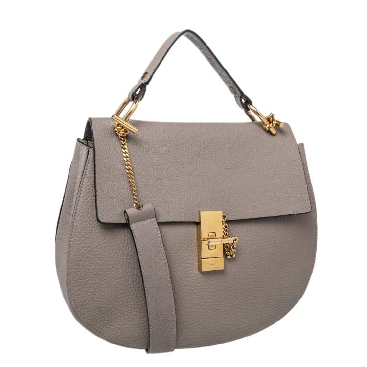 Pre Owned Chloe Grey Leather Medium Drew Shoulder Bag