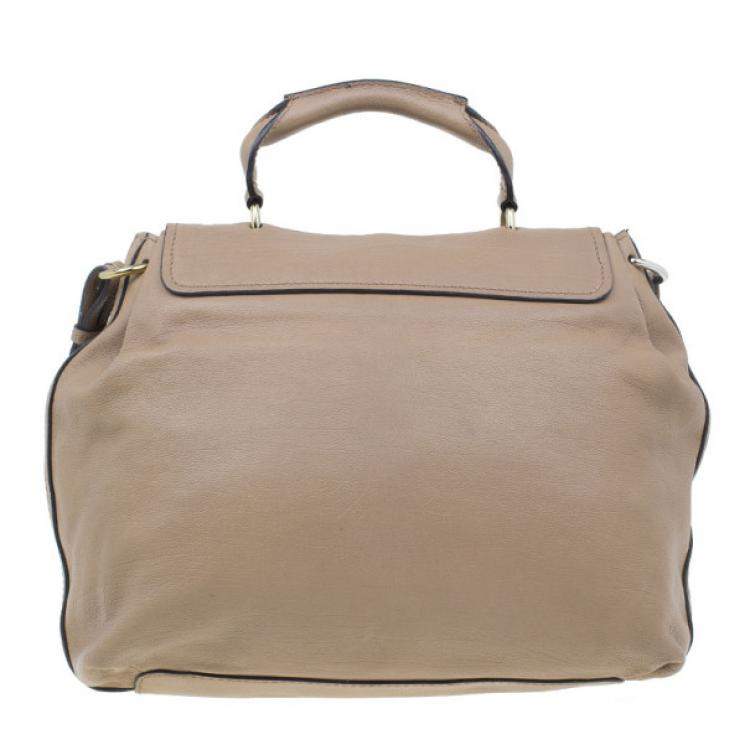 Pre Owned Chloe Beige Leather Elsie Satchel