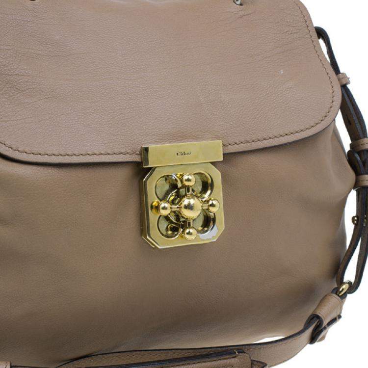 Pre Owned Chloe Beige Leather Elsie Satchel