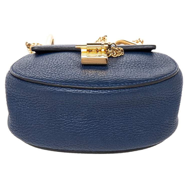Pre Owned Chloe Blue Leather Drew Shoulder Bag