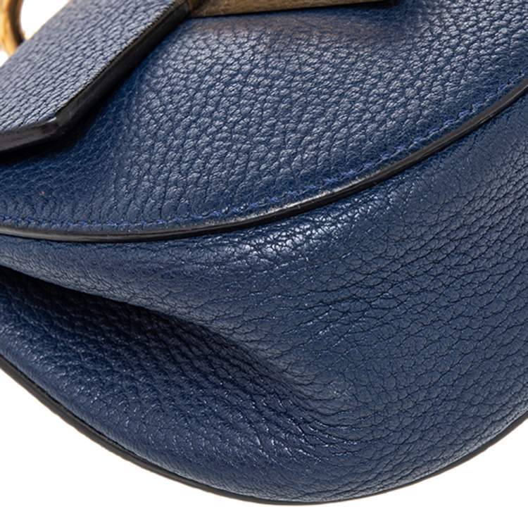 Pre Owned Chloe Blue Leather Drew Shoulder Bag
