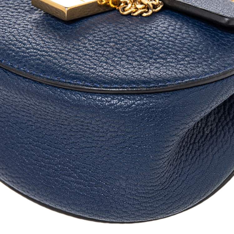 Pre Owned Chloe Blue Leather Drew Shoulder Bag