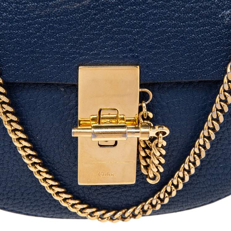 Pre Owned Chloe Blue Leather Drew Shoulder Bag