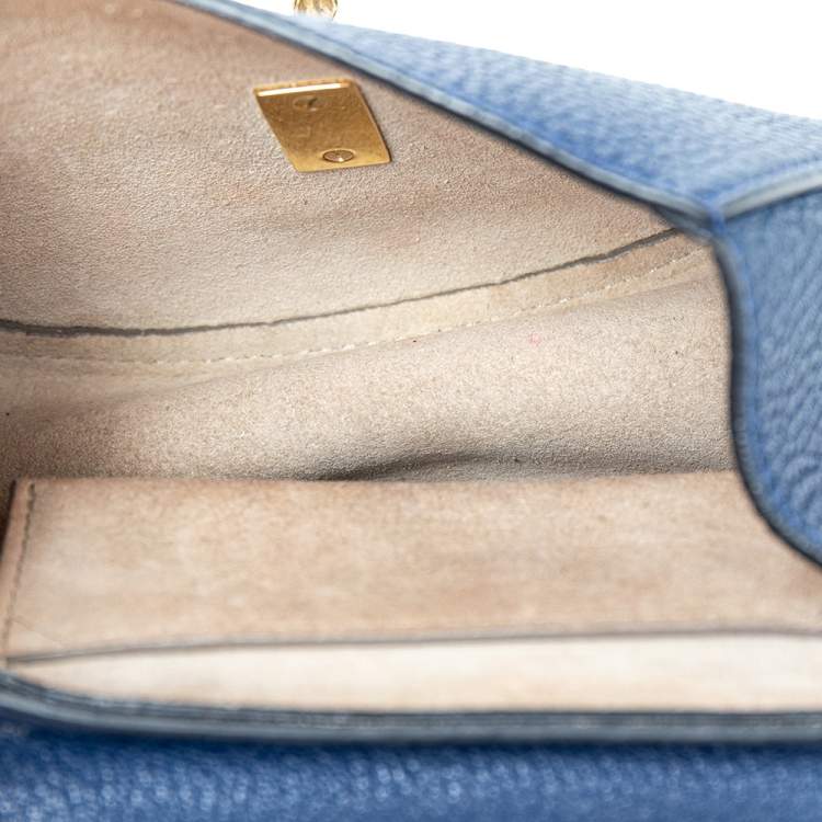 Pre Owned Chloe Blue Leather Drew Shoulder Bag