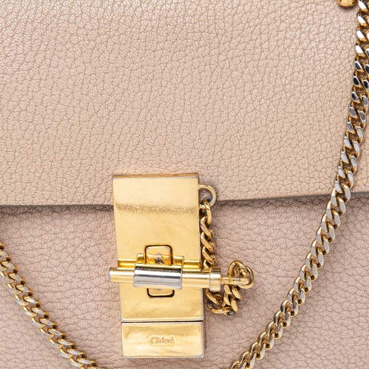 Pre Owned Chloé Beige Leather Small Drew Shoulder Bag