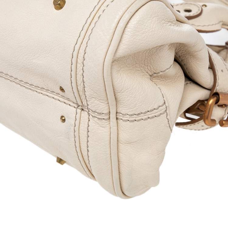 Pre Owned Chloe Cream Leather Medium Paddington Satchel