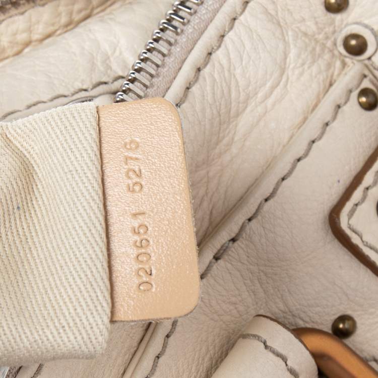 Pre Owned Chloe Cream Leather Medium Paddington Satchel