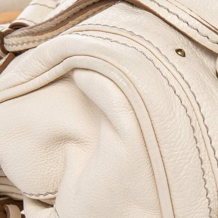 Pre Owned Chloe Cream Leather Medium Paddington Satchel