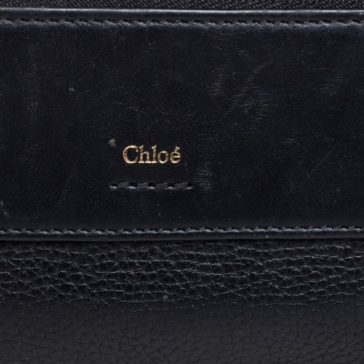 Pre Owned Chloe Black Leather Zip Card Holder