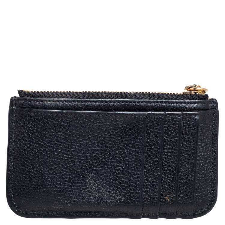 Pre Owned Chloe Black Leather Zip Card Holder