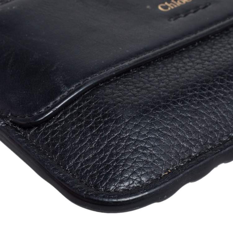 Pre Owned Chloe Black Leather Zip Card Holder