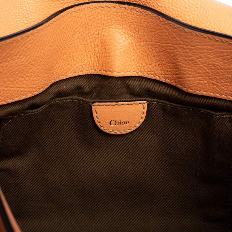 Pre Owned Chloe Peach Leather Elsie Shoulder Bag