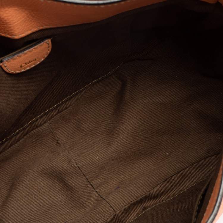 Pre Owned Chloe Peach Leather Elsie Shoulder Bag