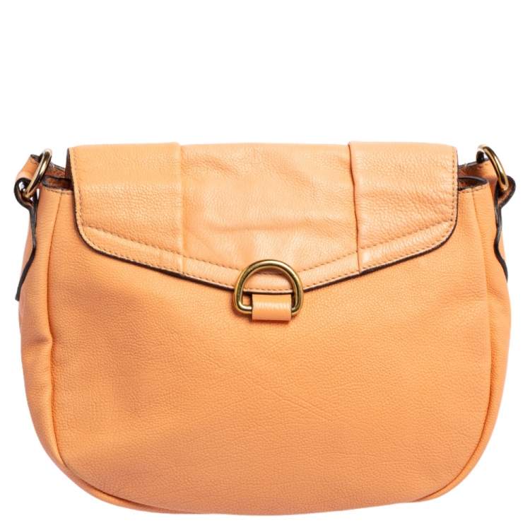 Pre Owned Chloe Peach Leather Elsie Shoulder Bag