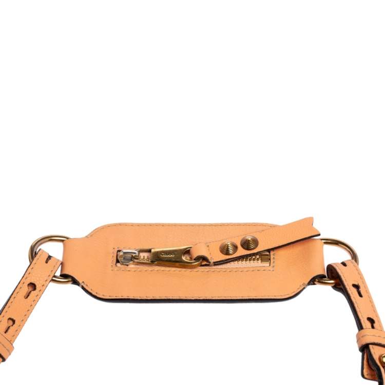 Pre Owned Chloe Peach Leather Elsie Shoulder Bag