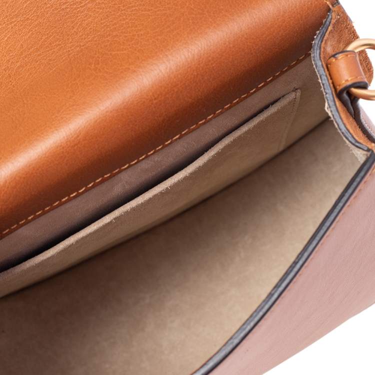 Pre Owned Chloé Tan Leather and Suede Small Nile Bracelet Shoulder Bag