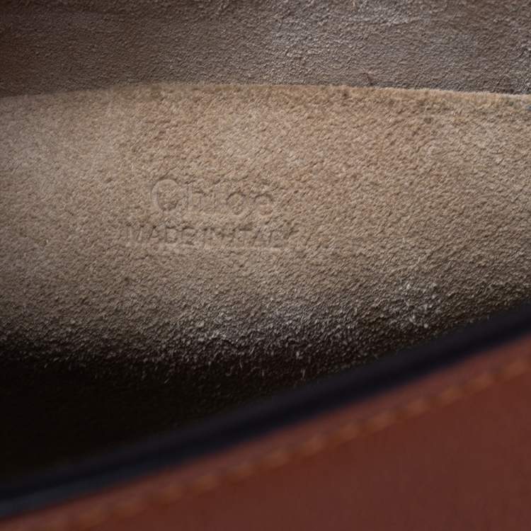 Pre Owned Chloé Tan Leather and Suede Small Nile Bracelet Shoulder Bag