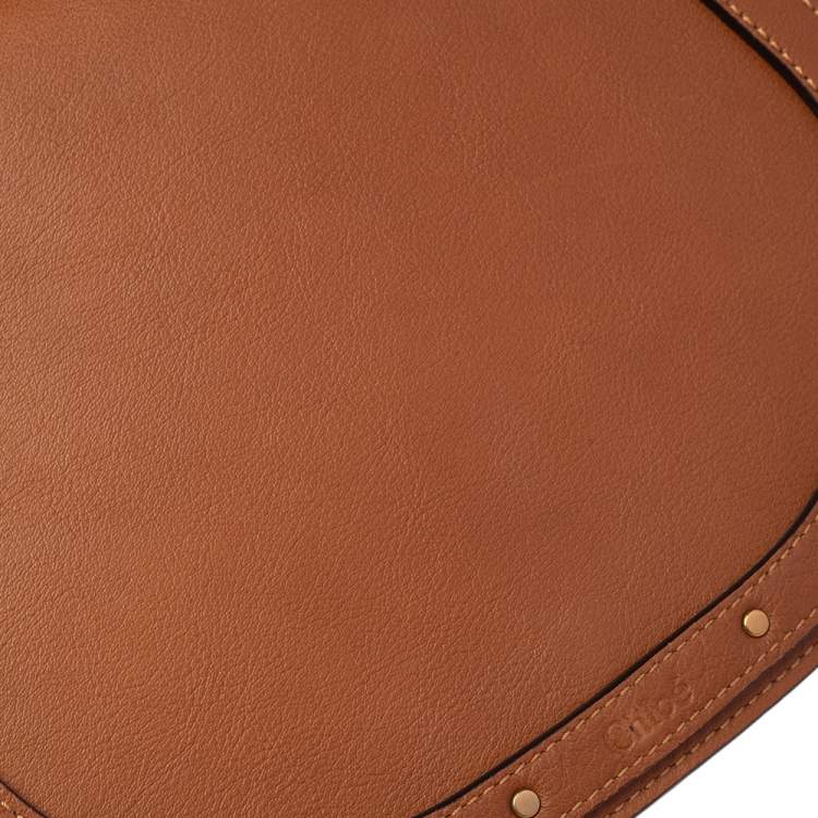 Pre Owned Chloé Tan Leather and Suede Small Nile Bracelet Shoulder Bag