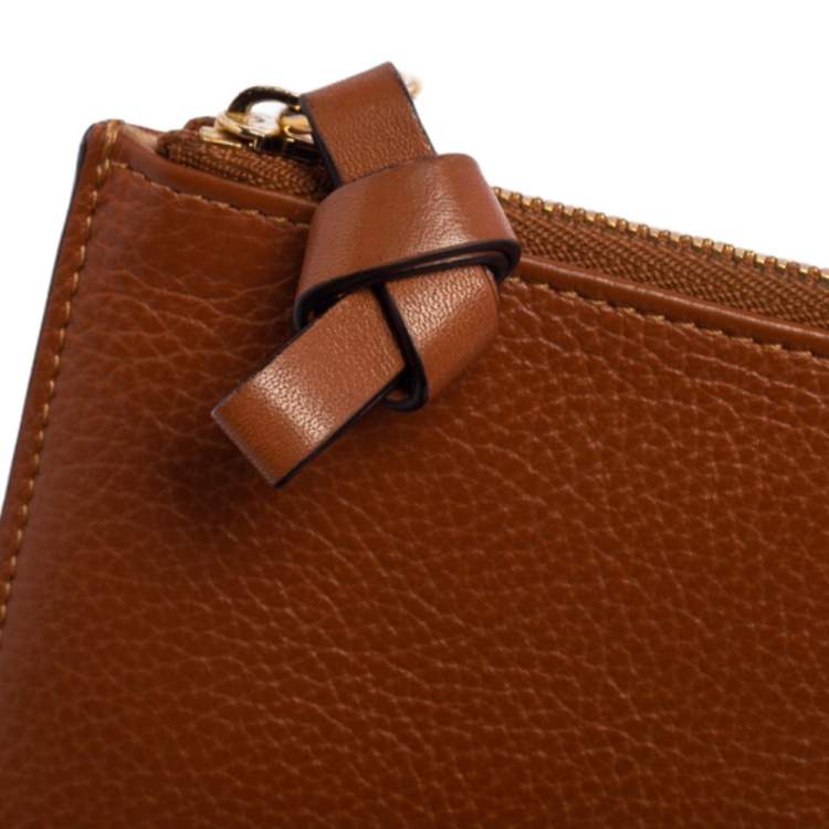 Pre Owned Chloé Brown Leather Zip Card case Wallet