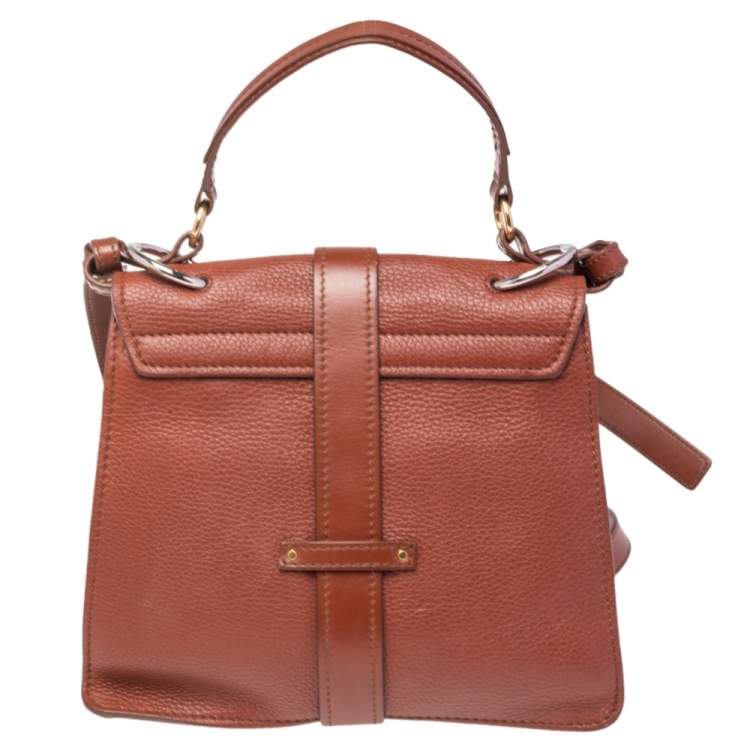 Pre Owned Chloe Brown Leather Medium Aby Day Top Handle Bag