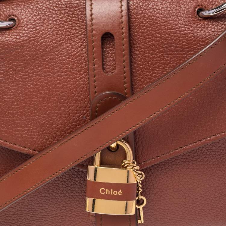 Pre Owned Chloe Brown Leather Medium Aby Day Top Handle Bag