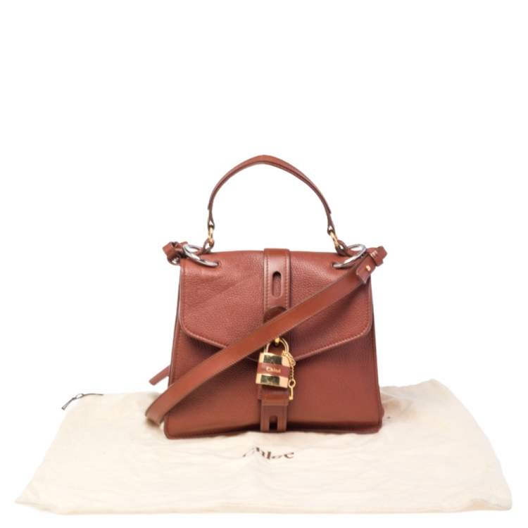 Pre Owned Chloe Brown Leather Medium Aby Day Top Handle Bag
