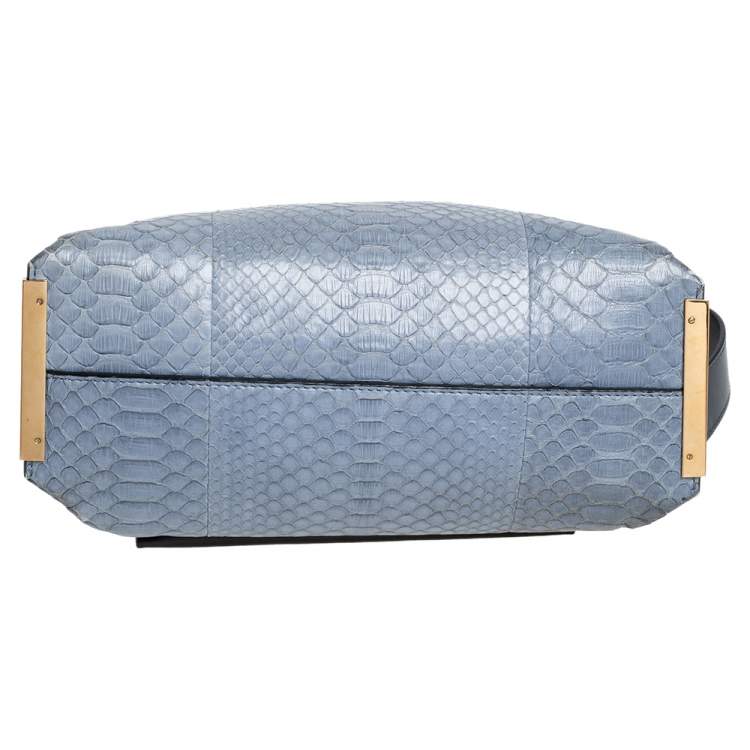 Pre Owned Chloe Tri Color Python And Leather Medium Clare Shoulder Bag