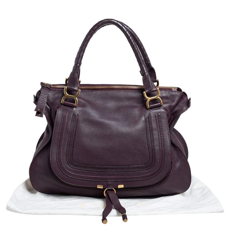 Pre Owned Chloé Burgundy Leather Large Marcie Satchel