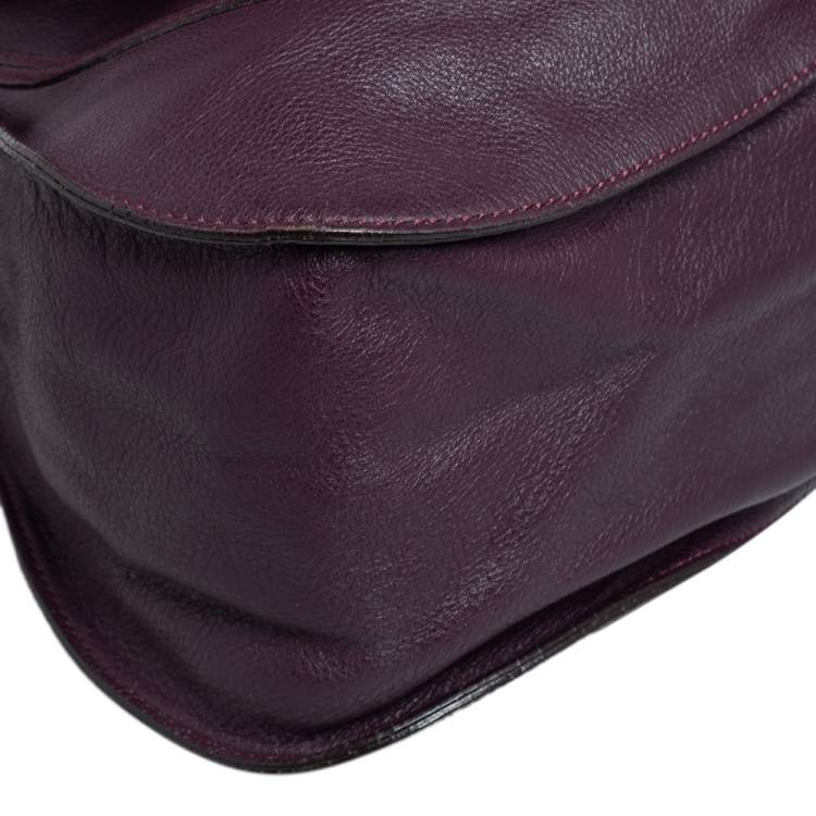 Pre Owned Chloé Burgundy Leather Large Marcie Satchel
