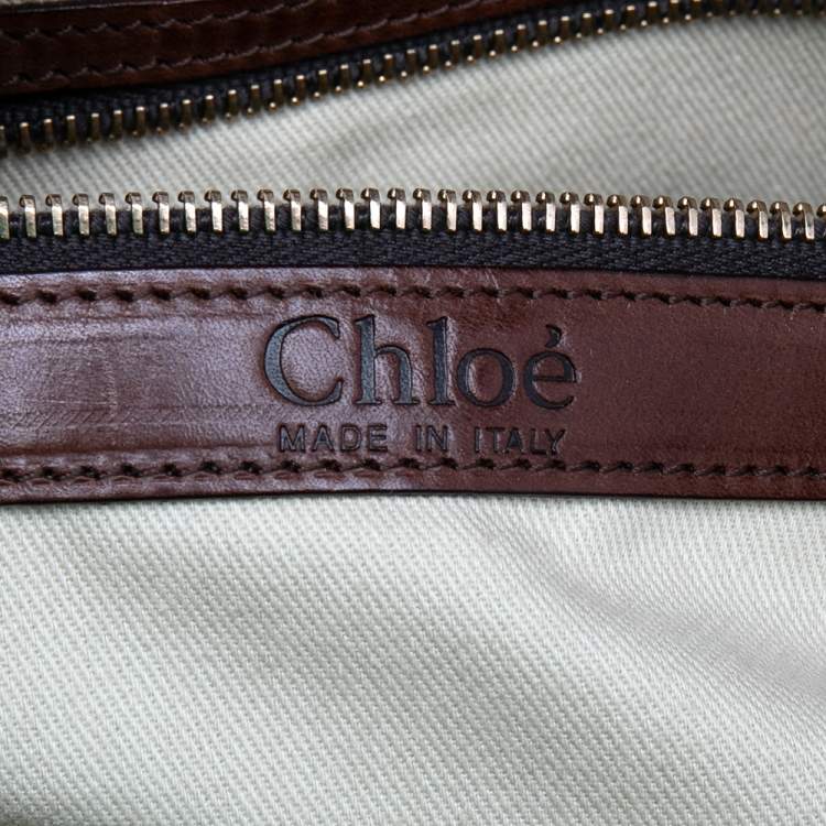 Pre Owned Chloe Multicolor Leather, Canvas and Python Tote