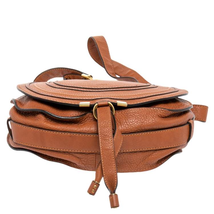 Pre Owned Chloe Brown Leather Medium Marcie Crossbody Bag