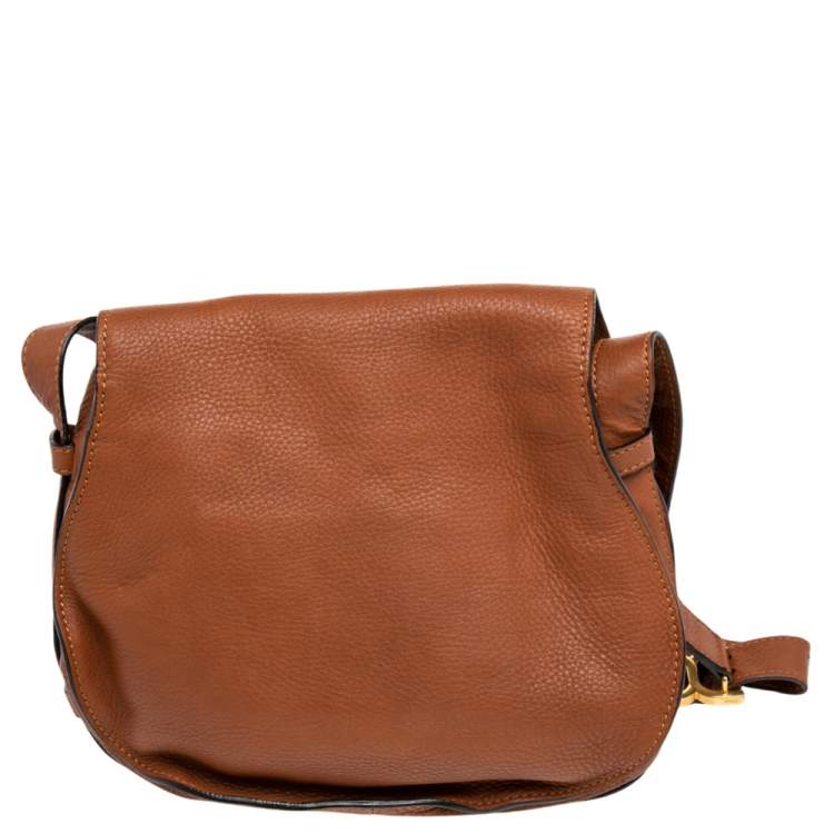 Pre Owned Chloe Brown Leather Medium Marcie Crossbody Bag