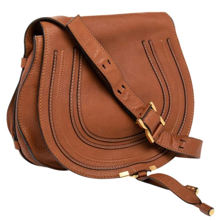 Pre Owned Chloe Brown Leather Medium Marcie Crossbody Bag