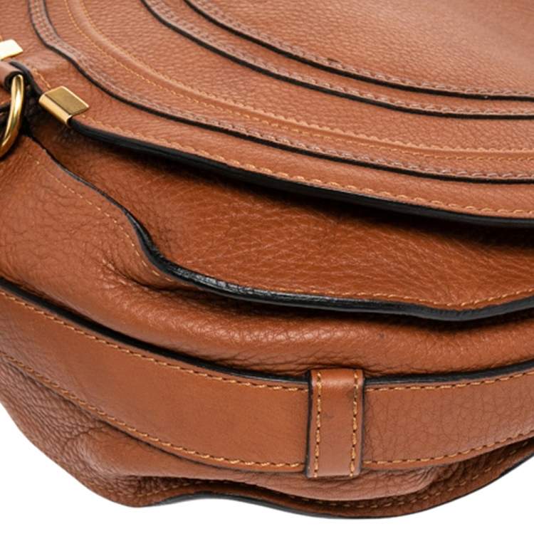 Pre Owned Chloe Brown Leather Medium Marcie Crossbody Bag