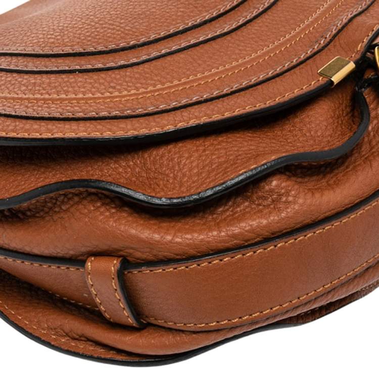 Pre Owned Chloe Brown Leather Medium Marcie Crossbody Bag