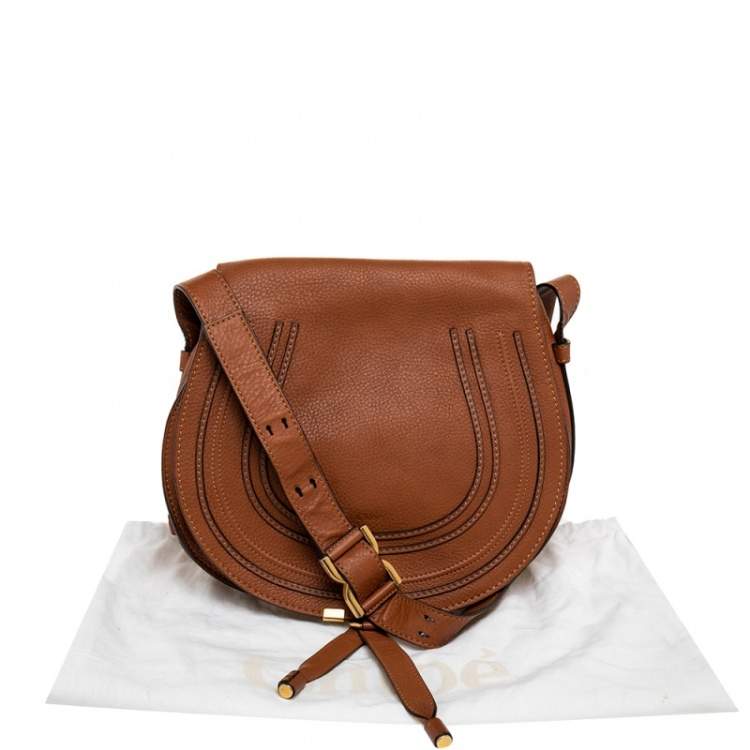 Pre Owned Chloe Brown Leather Medium Marcie Crossbody Bag