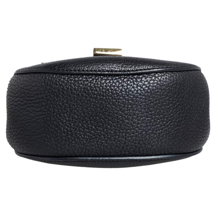 Pre Owned Chloe Black Grained Leather Nano Drew Shoulder Bag