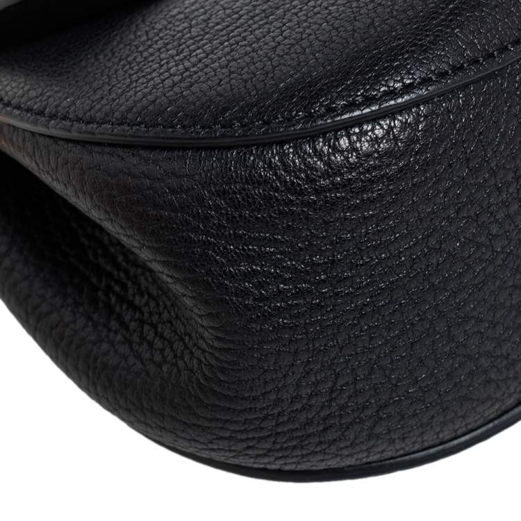 Pre Owned Chloe Black Grained Leather Nano Drew Shoulder Bag