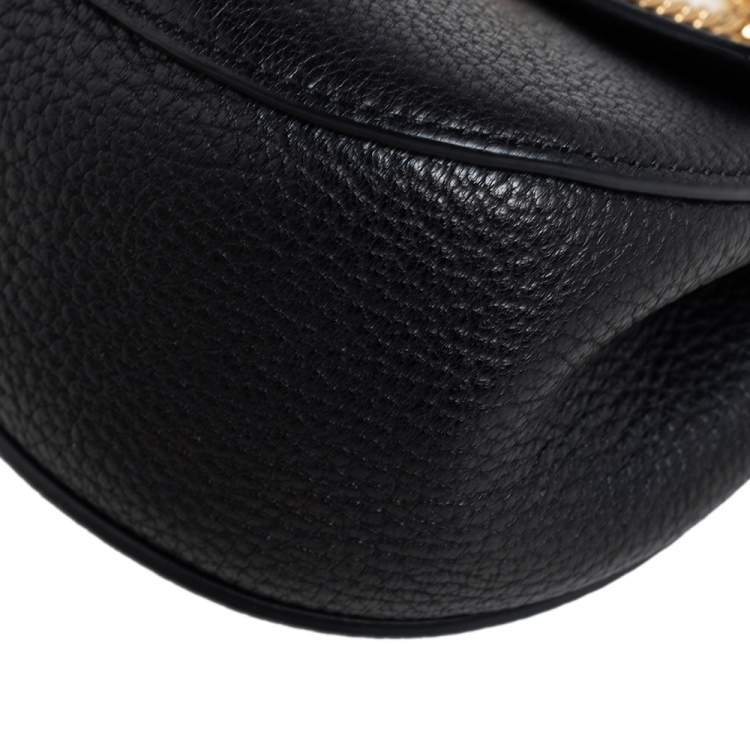 Pre Owned Chloe Black Grained Leather Nano Drew Shoulder Bag