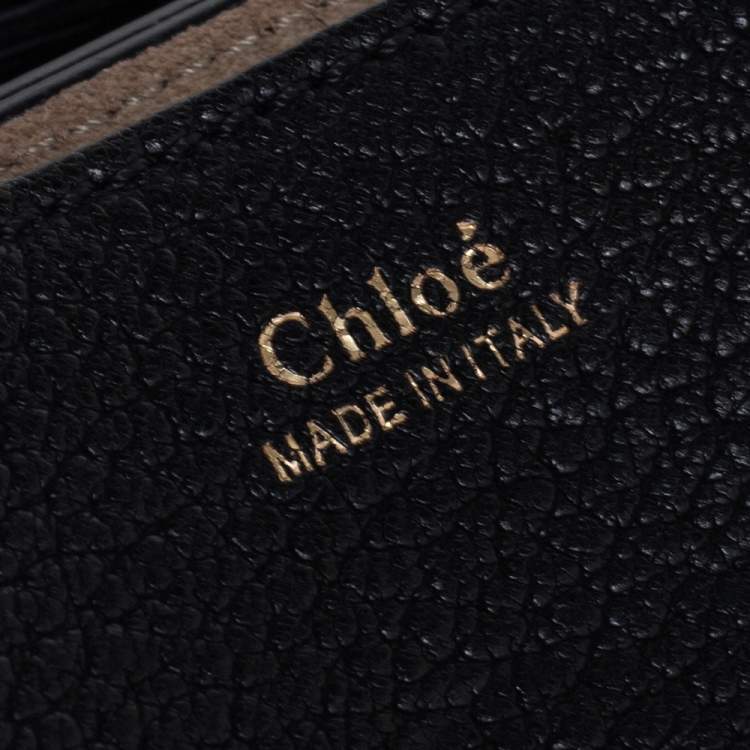 Pre Owned Chloe Black Grained Leather Nano Drew Shoulder Bag