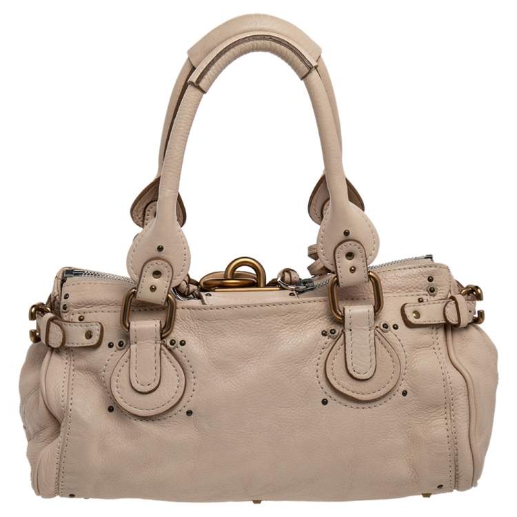 Pre Owned Chloe Beige Leather Medium Paddington Satchel