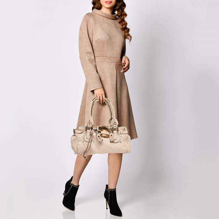 Pre Owned Chloe Beige Leather Medium Paddington Satchel